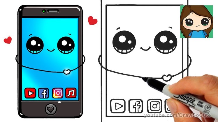 How to Draw a Phone Cute and Easy