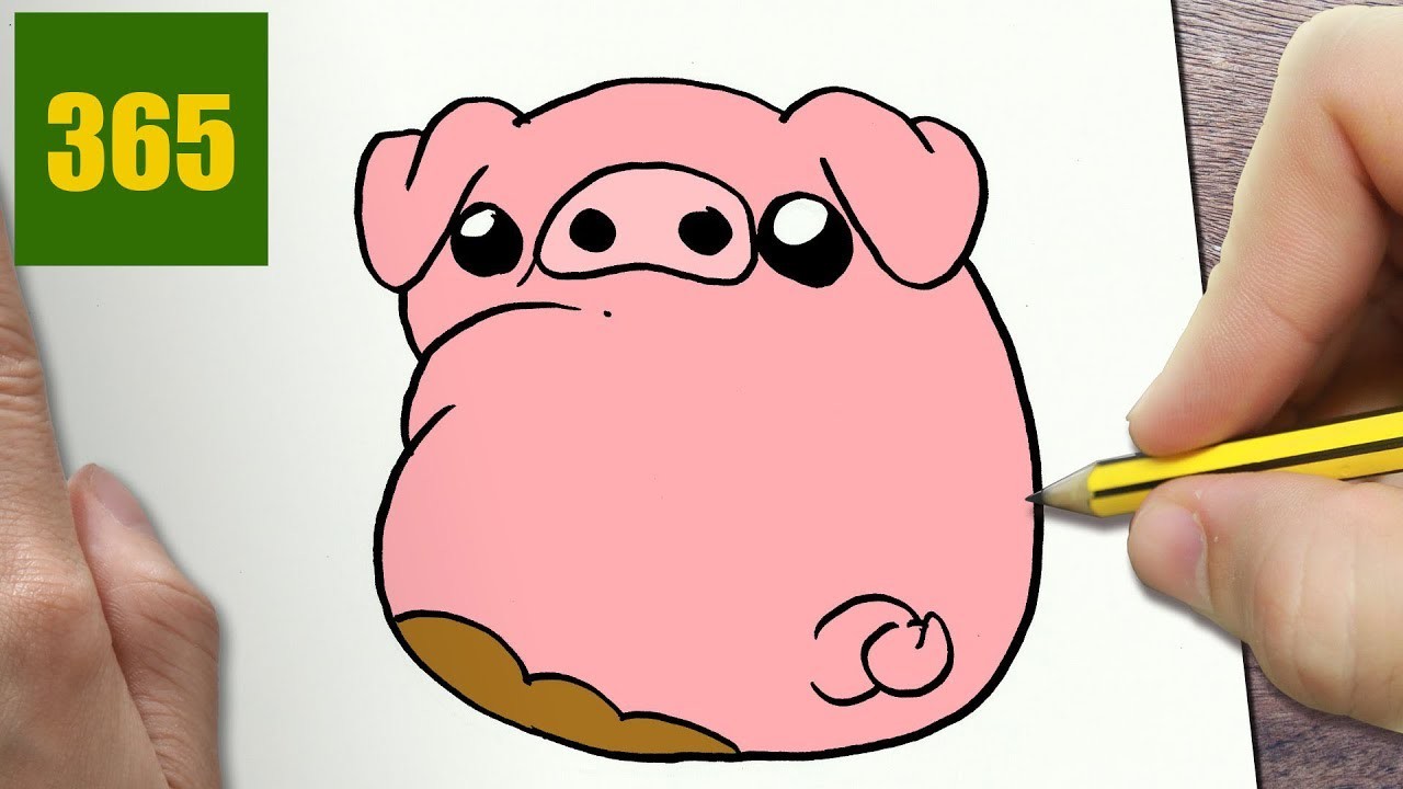 HOW TO DRAW A SOW CUTE, Easy step by step drawing lessons for kids