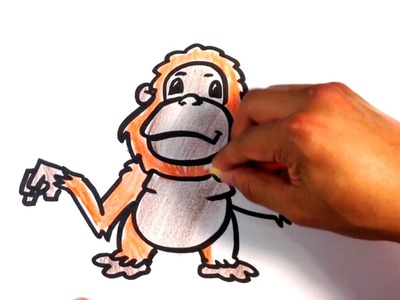 How to Draw  an Orangutan - Cartoon - Easy Pictures to Draw