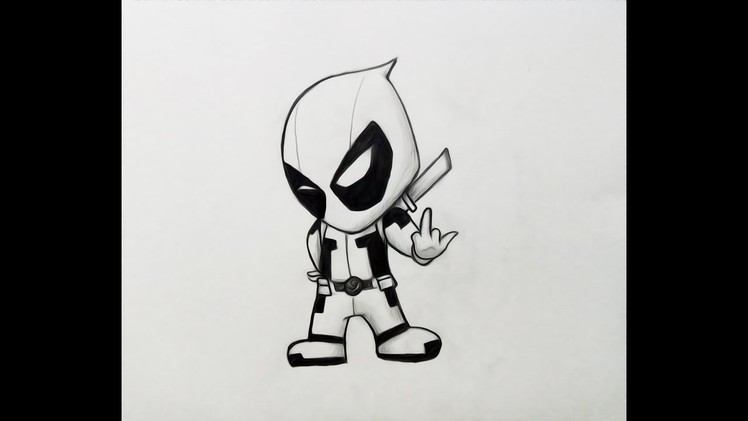 How to Draw Baby Deadpool - in few easy steps
