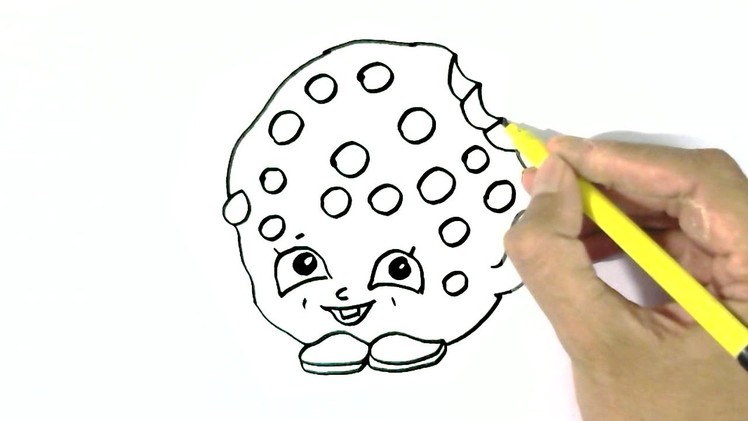 How to draw Kooky Cookie. -Shopkins  in easy steps for children. beginners