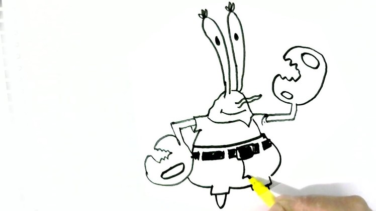 How To Draw Mr Krabs Spongebob Squarepants Easy Steps For Children