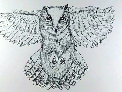 How to draw owl for Kids | Owl drawing With Pen Easy And Step by step