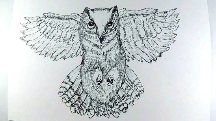 How to draw owl for Kids | Owl drawing With Pen Easy And Step by step