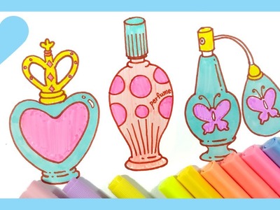 How to draw PERFUME BOTTLES | Art colors for kids | easy step by step