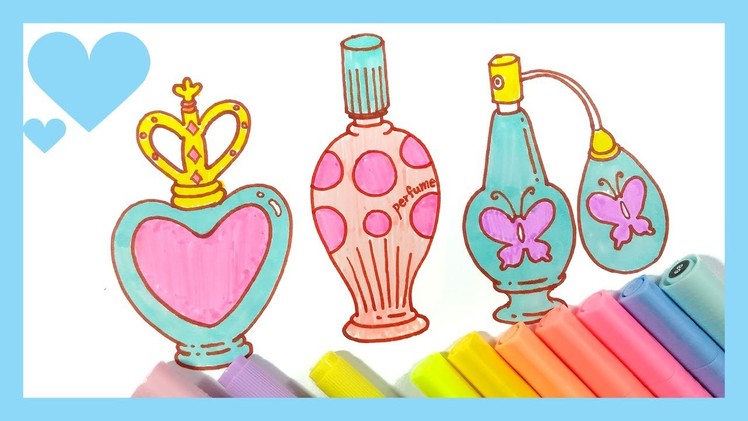 How to draw PERFUME BOTTLES | Art colors for kids | easy step by step