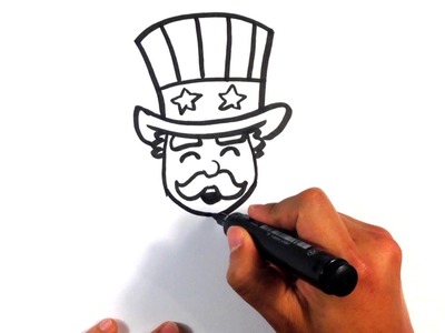 How to Draw Uncle Sam (cute) - Easy Pictures to Draw