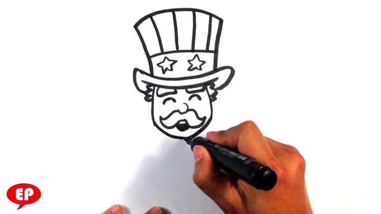 How to Draw Uncle Sam (cute) - Easy Pictures to Draw