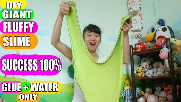 How to make Slime without Glue, Shampoo and Water only? Diy GIANT Fluffy SLIME EASY SUCCESS 100%