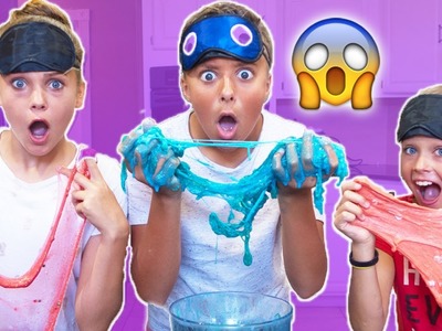 MAKING SLIME BLINDFOLDED | Marissa and Brookie