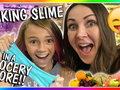 MAKING SLIME IN THE GROCERY STORE CHALLENGE | We Are The Davises