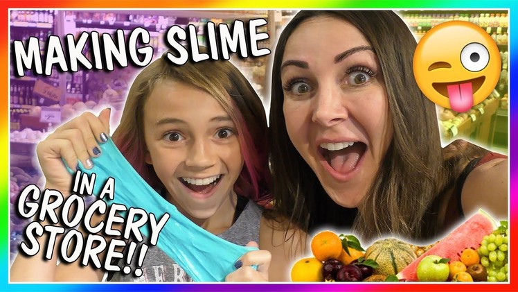 MAKING SLIME IN THE GROCERY STORE CHALLENGE | We Are The Davises