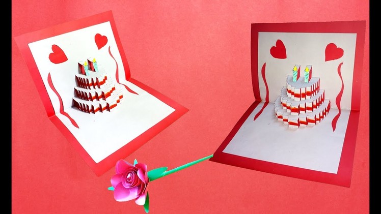 Origami Pop-Up Birthday Cake Made by Paper | 3D Pop-Up Birthday Cake Card