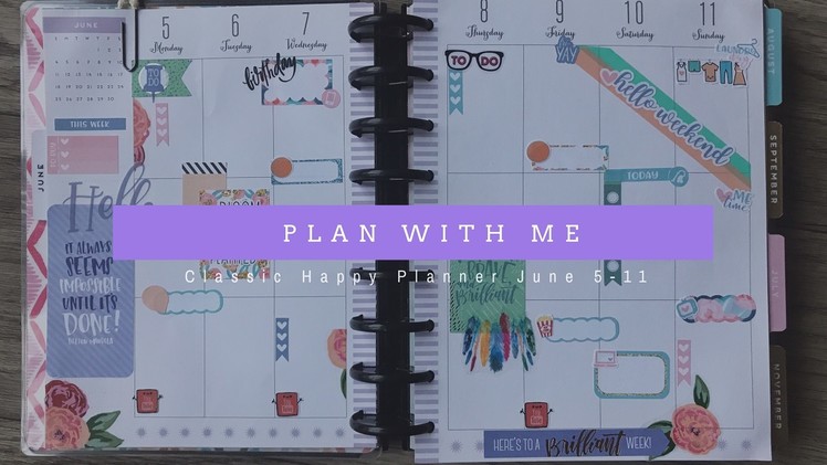 Plan With Me.Classic Happy Planner.June 5-11