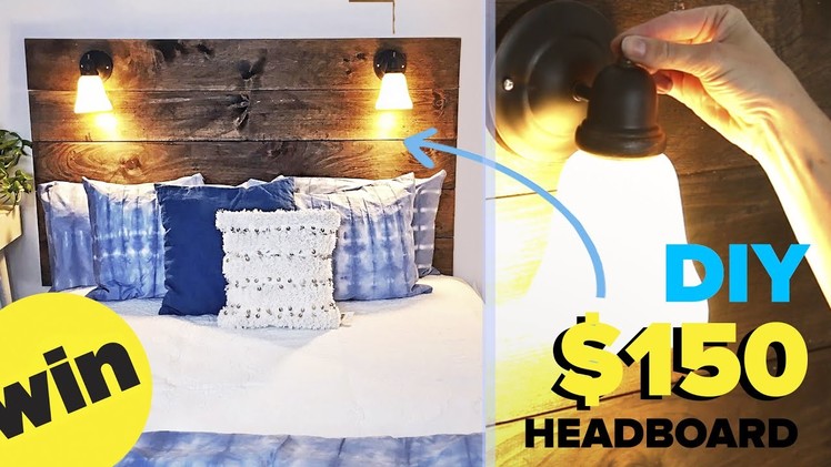 $150 DIY Reading Lamp Headboard