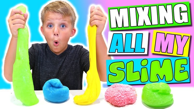 BEST MIXING ALL MY SLIMES! HOW TO DIY COMBINE ALL SLIME COLORS !