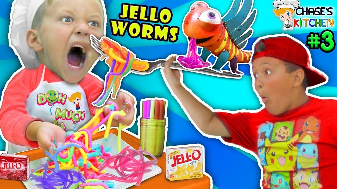 Chases Corner Kitchen: JELLO WORMS w STRAWS! DIY Kids Cooking Recipe by ...