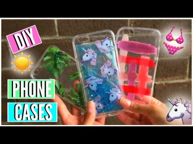 DIY CHEAP SUMMER PHONE CASES l Liquid Unicorn Case, Palm Leaves and MORE l Crafting On a Budget