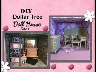 DIY Dollar Tree Wood Dollhouse  Miniature Furniture Part 4
