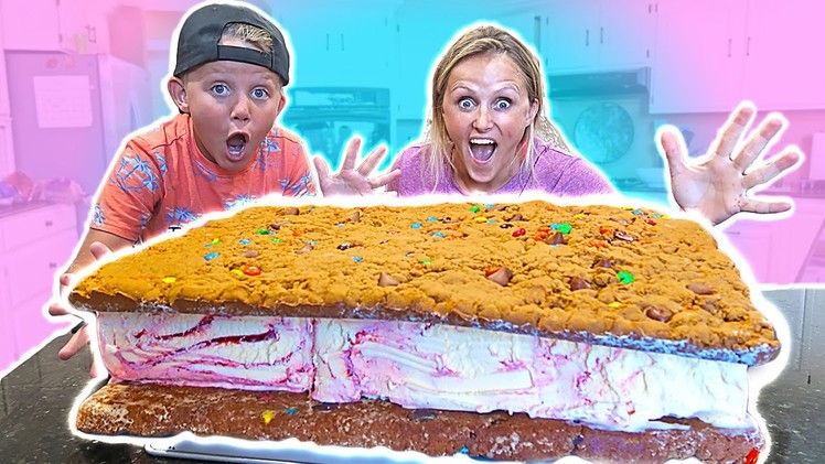 DIY Giant Edible Ice Cream Cookie Sandwich You Can Eat Challenge!!