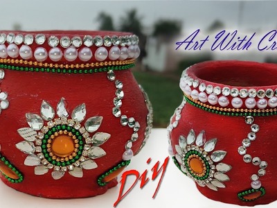 Diy Kalash Decoration ideas | Decorated matki for Bal Gopal | Janmasthami |Art With Creation