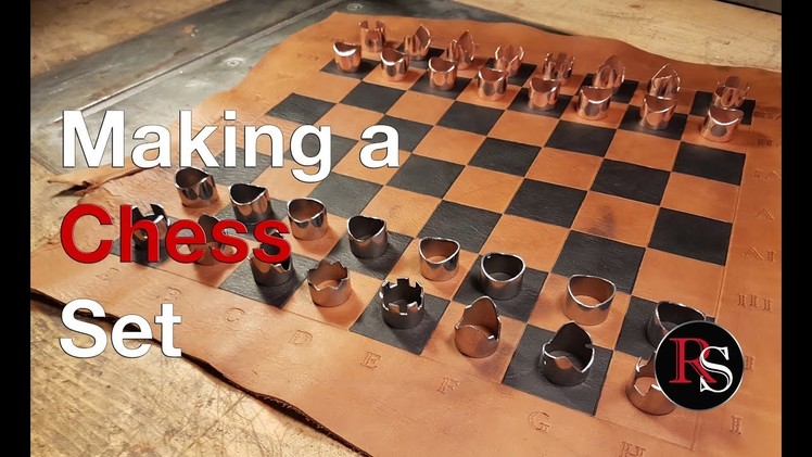 DIY - Making a Chess Set. Leather Chess Board and Copper & Steel Pieces