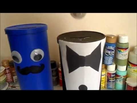 DIY. PIGGY BANK. COIN BANK OUT OF PRINGLES . HAPPY CRAFTING 123