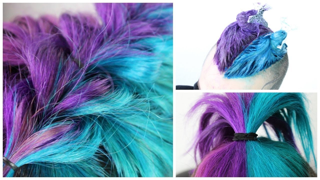 7. 25 Gorgeous Half Purple and Half Blue Hair Looks to Try - wide 7