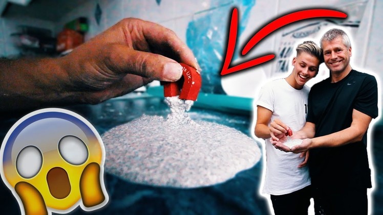 HOW TO MAKE DIY MAGNETIC SLIME WITH MY DAD!