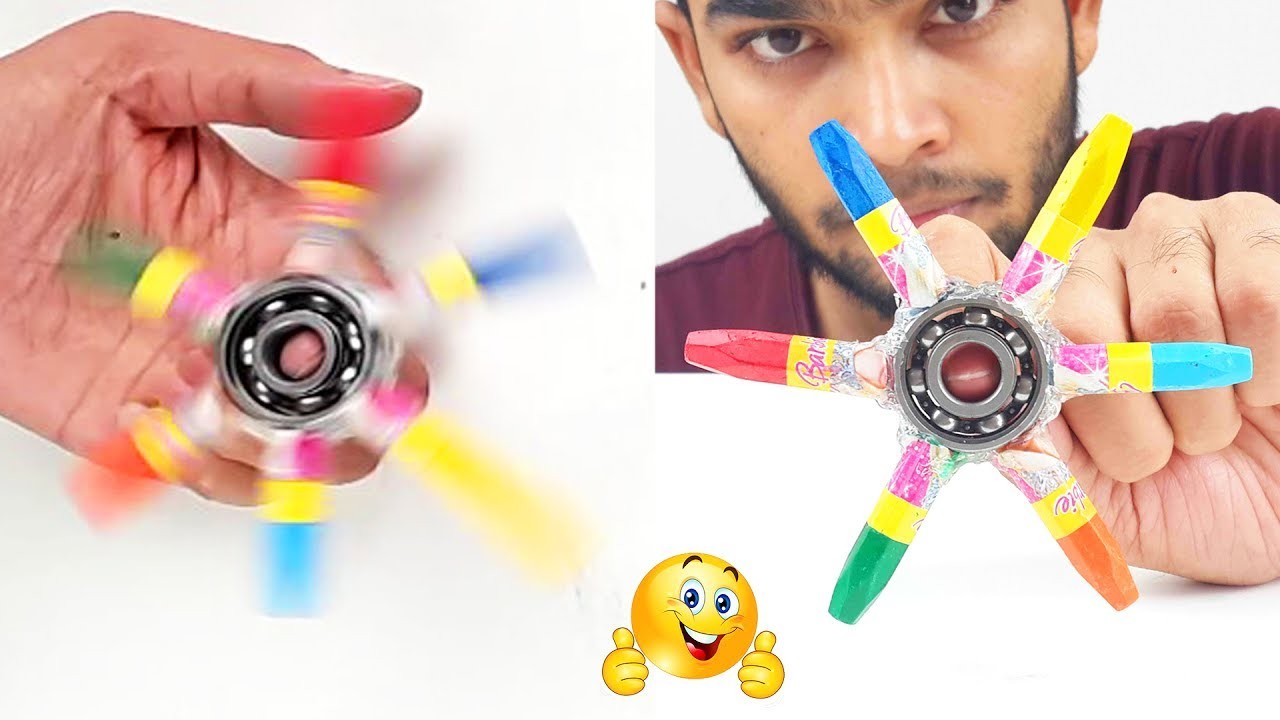 How to Make Fidget Spinner Using Rong Pencil - DIY Colorful Hand ...