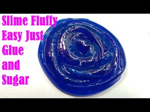 How To Make Slime Fluffy Easy Just glue and sugar !DIY Slime Esay