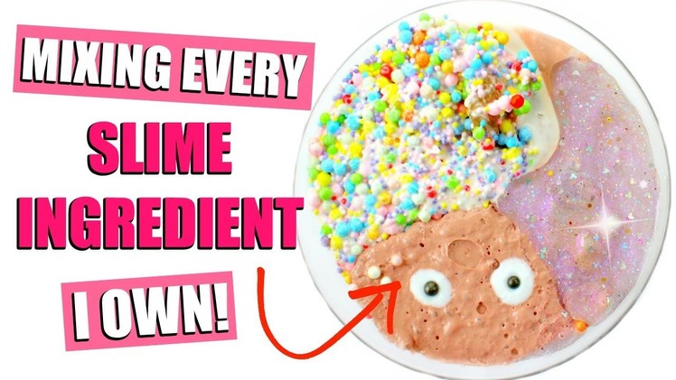MIXING EVERY SINGLE SLIME INGREDIENT (CHALLENGE) - Making a GIANT SLIME DIY????