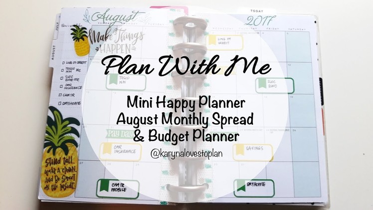 Plan With Me Mini: August Monthly Spread & Budget Planner