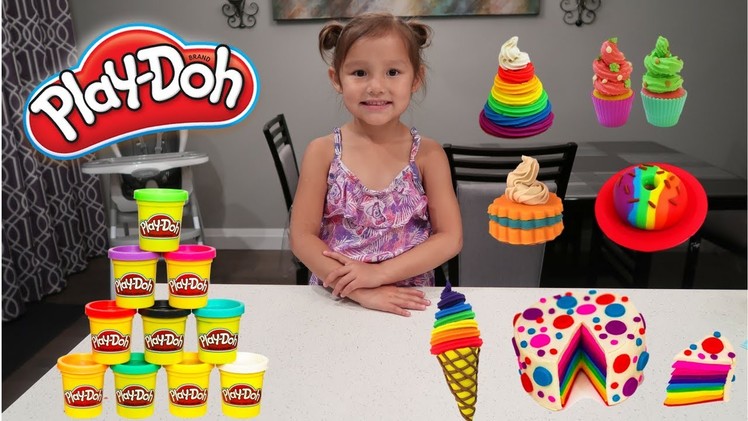 Play Doh Delightful Desserts Playset Toys For Kids! Pretend Play Food DIY Toy Review