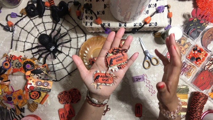 #1. DIY Halloween Admit One Ticket Embellishments - Halloween Craft Series 2017