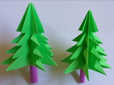3D Paper Christmas Tree - Origami Christmas Tree Craft - DIY Paper Christmas Tree
