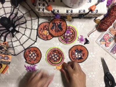 #4. DIY Halloween Cupcake Liner Embellishment Using Spiders - Halloween Craft Series 2017