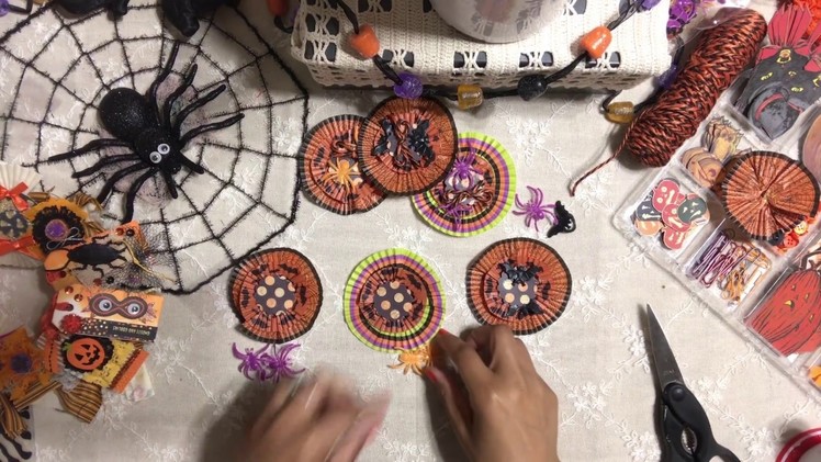 #4. DIY Halloween Cupcake Liner Embellishment Using Spiders - Halloween Craft Series 2017