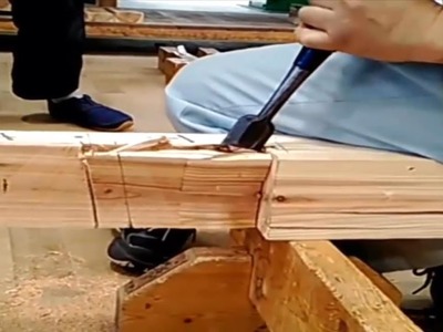 Amazing Woodworking Fastest Hand craft Cutting Skills - Rabbeted Oblique Scarf Joint