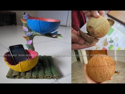 DIY coconut shell art || Best out of waste from coconut shell craft ideas