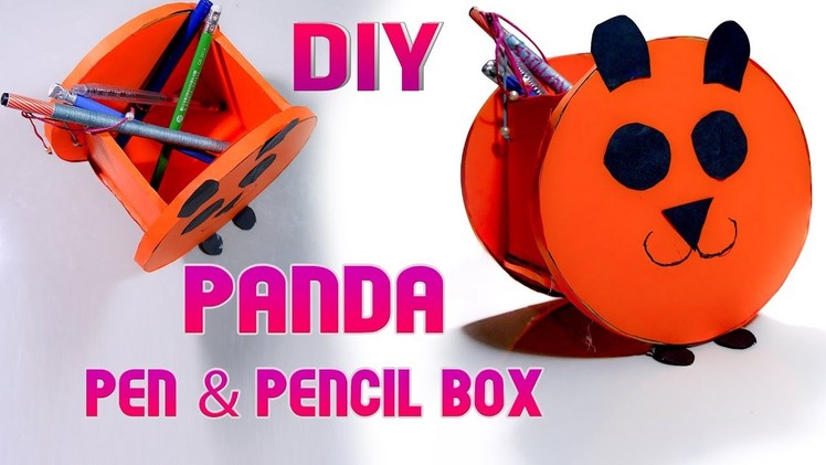 DIY Craft, How to make Panda pen Pencil box