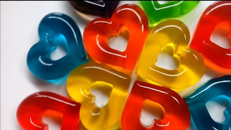 DIY How To Make Colors Jelly hearts Learn Colors, Rainbow Colors Heart Jelly