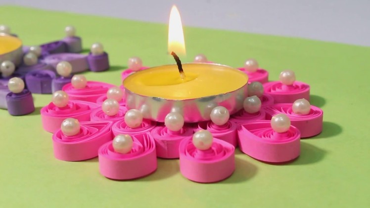 DIY Paper Quilling Candle Holder | Paper Quilling Craft | Diy Paper Quilled Candle Mat