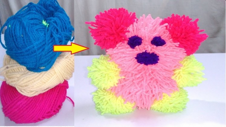 DIY pom pom Teddy Bear Art and crafts for kids Craft ideas