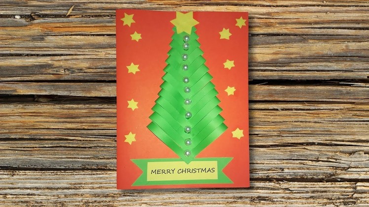 Easy Paper Christmas Tree Card Making Idea | Lina's Craft Club