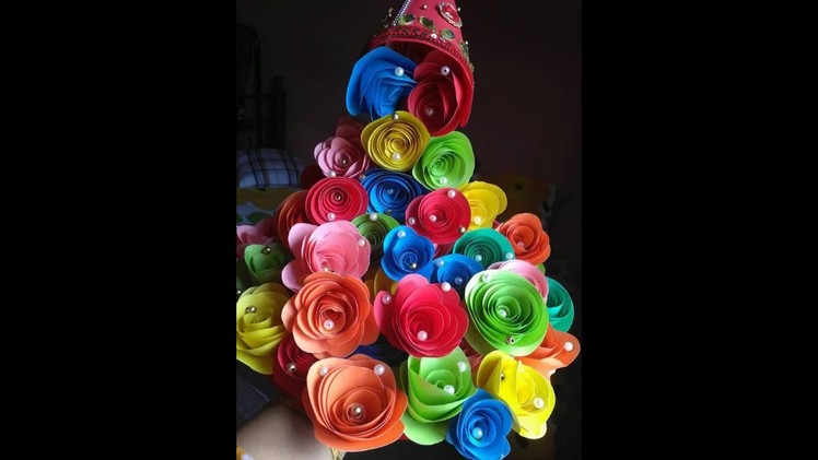 Flower Flow. Flower Fall |  কাগজের ফুল   | Rolled Paper RoseS |Learn Craft