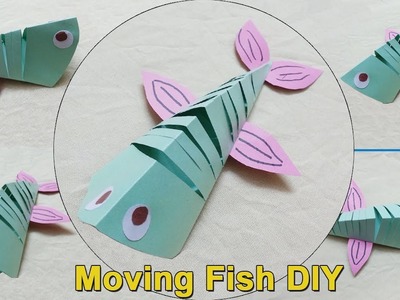 How to a make Moving Fish, Paper moving fish DIY, DIY craft Fish, Easy crafts 3D paper fish for kid