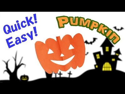 How to Make a Kirigami Pumpkin | Halloween Decoration Paper Cutting Craft Easy for kids | DIY 2017