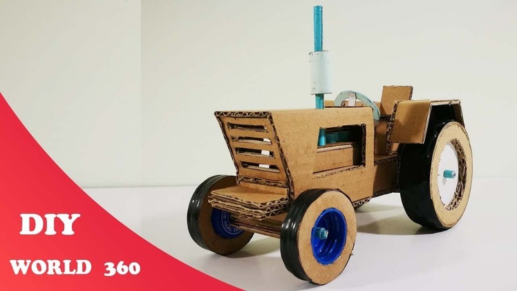 How to make a tractor- DIY cardboard craft
