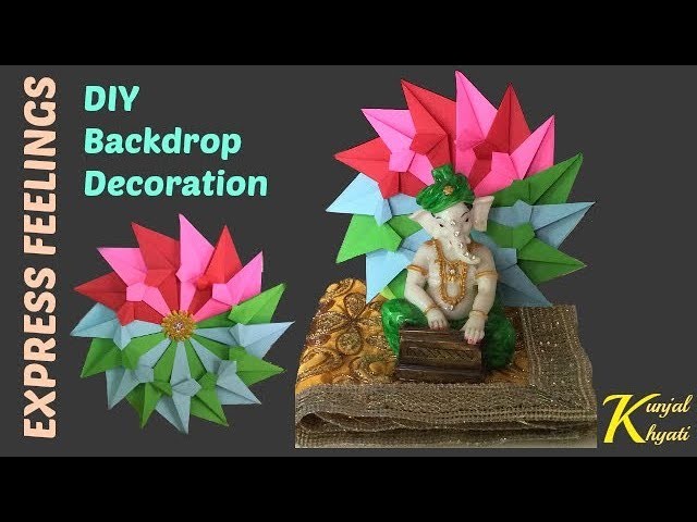 How to make- backdrop decoration for Ganpati-DIY craft paper backdrop decoration by Express feelings